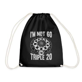 Darts Darts Darts Player 60 Birthday Gift - Drawstring Bag - black - Front