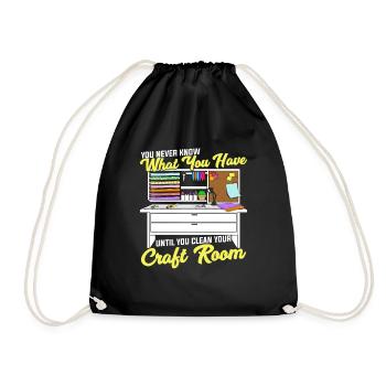 Fun Craft Room Crafting Hobbyist Gift - Drawstring Bag - black - Front