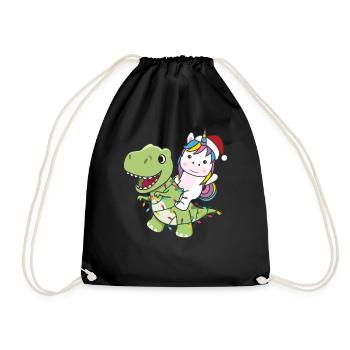 Dinosaures Licorne d’hiver T-Rex Dino - Sac de sport léger - noir - Devant