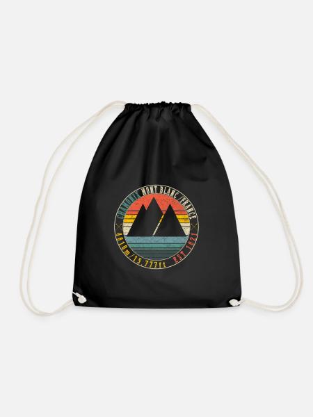 Chamonix Shirt, Mont Blanc France Tee, Chamonix - Drawstring Bag - black