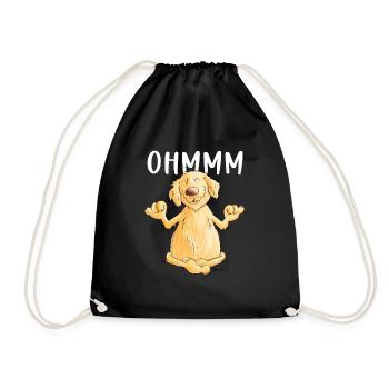 Ohmmm Golden Retriever Yoga I Dogs Comic - Drawstring Bag - black - Front