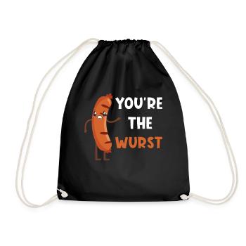 Sausage wordplay funny - Drawstring Bag - black - Front