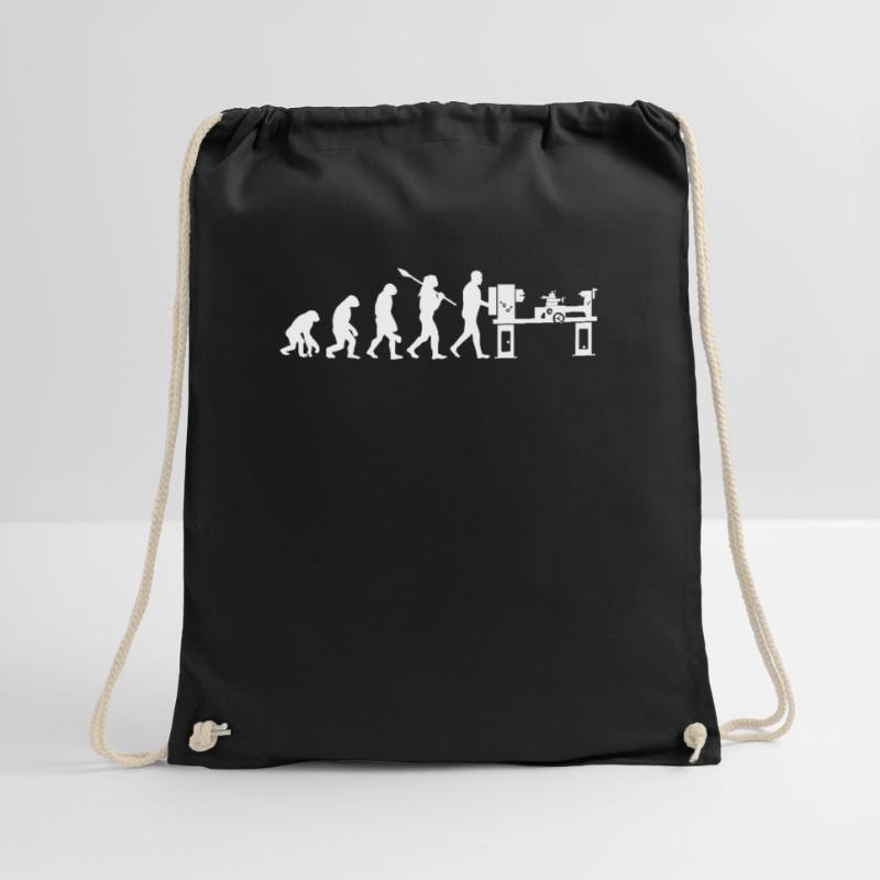 Evolution Cutting Machine Operator Lathe Drawstring Bag