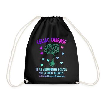 Celiac Disease Shirt, Autoimmune Disease, Not A - Drawstring Bag - black - Front