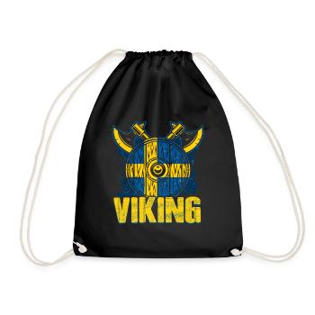 Schwedischer Wikinger - Turnbeutel - Schwarz - Vorne