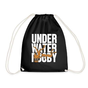 Underwater Rugby Silhouette UWR Wassersport - Turnbeutel - Schwarz - Vorne