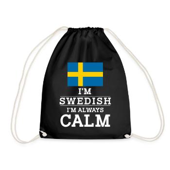 Schwede Im Swedish Im always calm - Turnbeutel - Schwarz - Vorne
