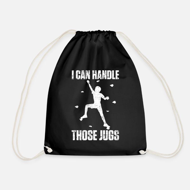 I can handle those jugs - Drawstring Bag - black