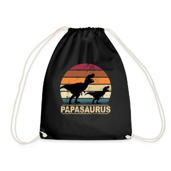 Papasaurus dinosaure Papa Saurus Famille Dino - Sac de sport léger - noir - Devant