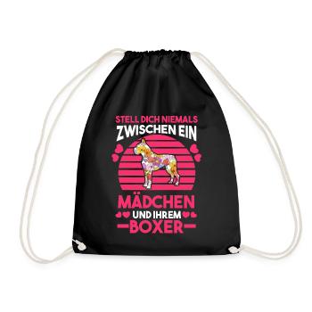 Hundebesitzerin Deutscher Boxer - Turnbeutel - Schwarz - Vorne