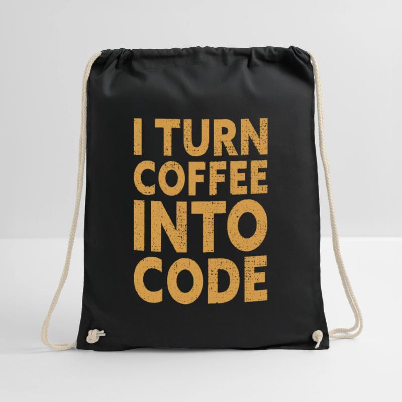 I Turn Coffee Into Code - Programmer Software Drawstring Bag