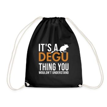 It's a Degu Thing Octodon Hystricomorpha Rodent - Drawstring Bag - black - Front