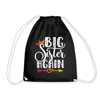 Big sister gift Big Sister Again - Drawstring Bag - black - Front