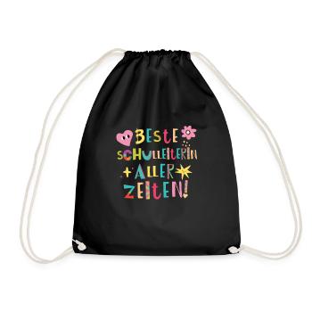 Beste Schulleiterin aller Zeiten Geschenk - Turnbeutel - Schwarz - Vorne