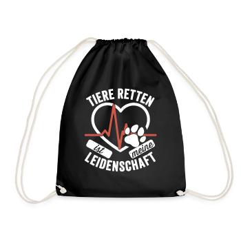 Tierarzt Tiermedizinische Fachangestellte Geschenk - Turnbeutel - Schwarz - Vorne