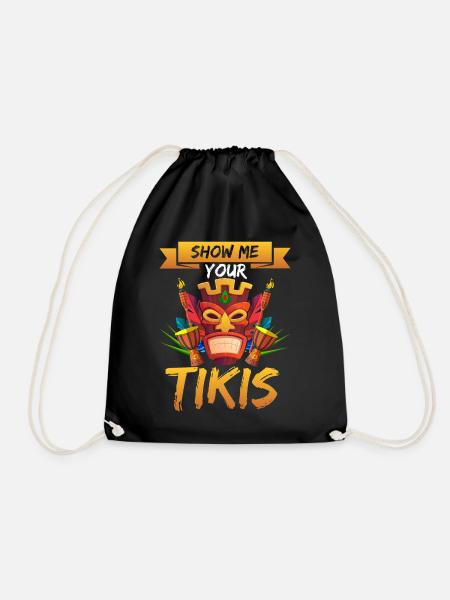 Show Me Your Tikis Hawaii Island Hawaiian - Sac de sport léger - noir