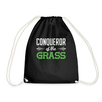 Lawn Mower Conqueror of the Grass Garden - Drawstring Bag - black - Front