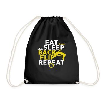Eat Sleep Backflip Repeat Cascades Gymnastics - Sac de sport léger - noir - Devant