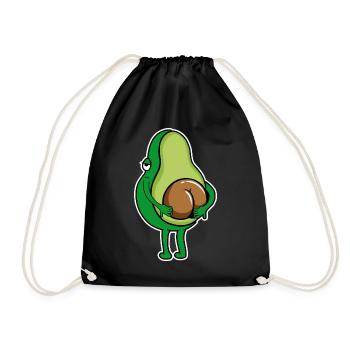 Avocado Ass Scratch Butt Avocado Lover Vegan - Turnbeutel - Schwarz - Vorne