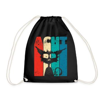 Retro Eight 8 ans 8 . Anniversaire Drôle de chat - Sac de sport léger - noir - Devant