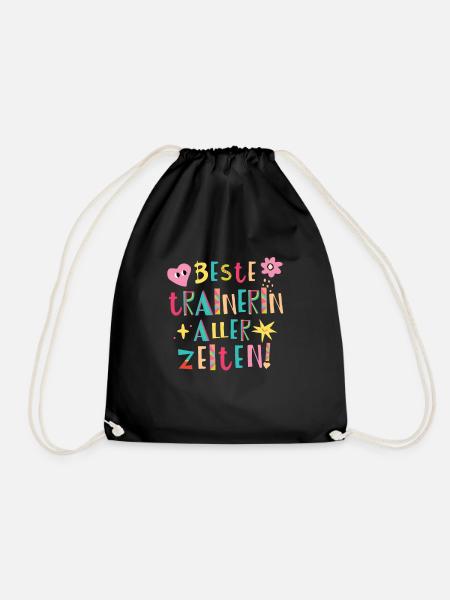 Beste Trainerin aller Zeiten Geschenk - Turnbeutel - Schwarz