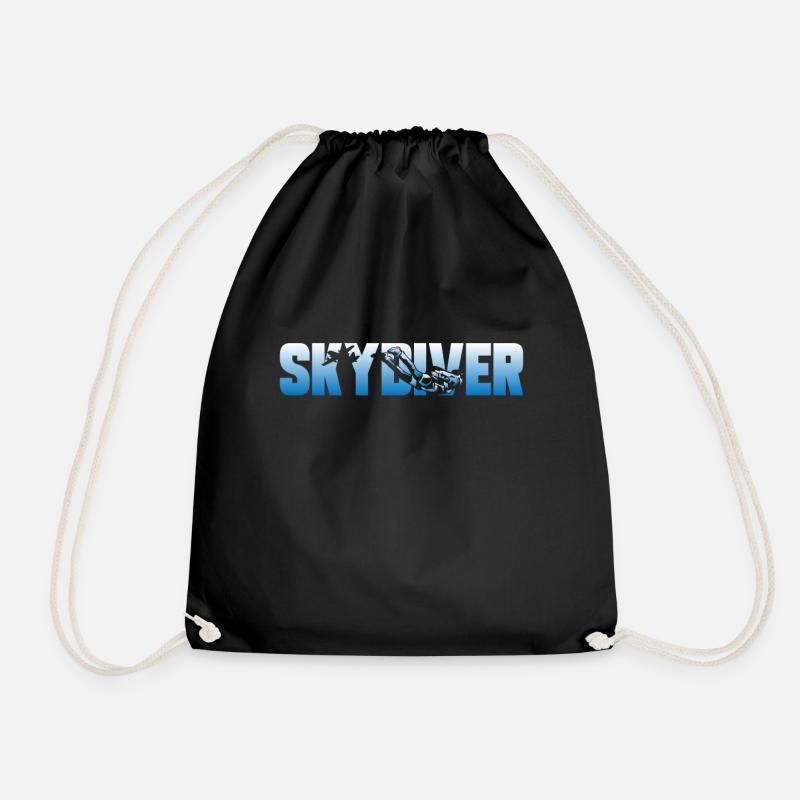 Skydiving Skydiver - Drawstring Bag - black