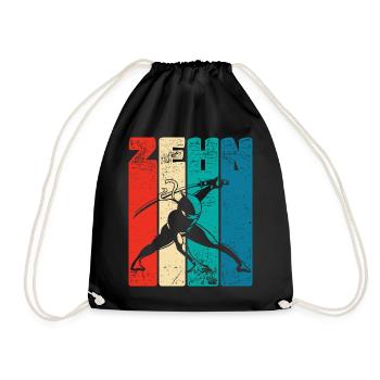 Retro Ten 10 ans 10 . Anniversaire Ninja - Sac de sport léger - noir - Devant