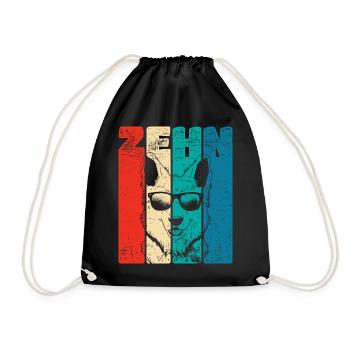 Retro Ten 10 ans 10 . Chien de berger d’anniversaire - Sac de sport léger - noir - Devant