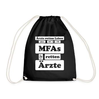 Medizinische Fachangestellte Krankenschwester MFA - Turnbeutel - Schwarz - Vorne