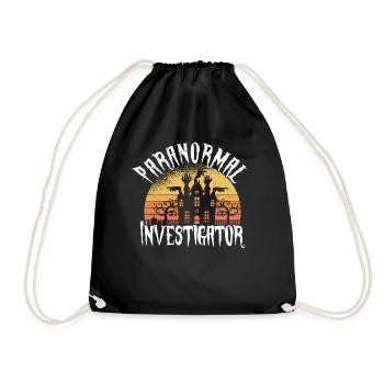 Ghost Hunter Haunted House Paranormal Halloween - Drawstring Bag - black - Front