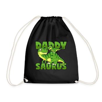 Daddysaurus Dino Vater T-Rex Papa Dinosaurier - Turnbeutel - Schwarz - Vorne