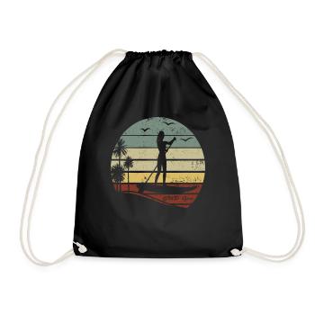 Stand Up Paddle Board - SUP Girl Water Sports - Turnbeutel - Schwarz - Vorne