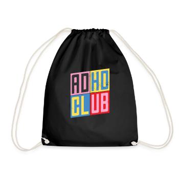 ADHD Club / Attention Deficit Hyperactivity - Drawstring Bag - black - Front
