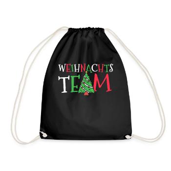 Weihnachten | Weihnachts Team - Turnbeutel - Schwarz - Vorne