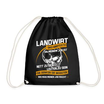 Landwirt Sarkastischer Sarkasmus Bauernhof - Turnbeutel - Schwarz - Vorne