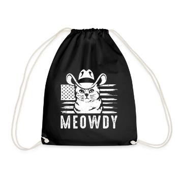 Meowdy US Flag Texas Cat Meow Howdy - Turnbeutel - Schwarz - Vorne