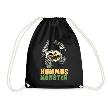 Hummus Monster - Drawstring Bag - black - Front