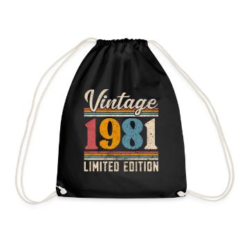 1981 Année de naissance Vintage Retro Vintage - Sac de sport léger - noir - Devant