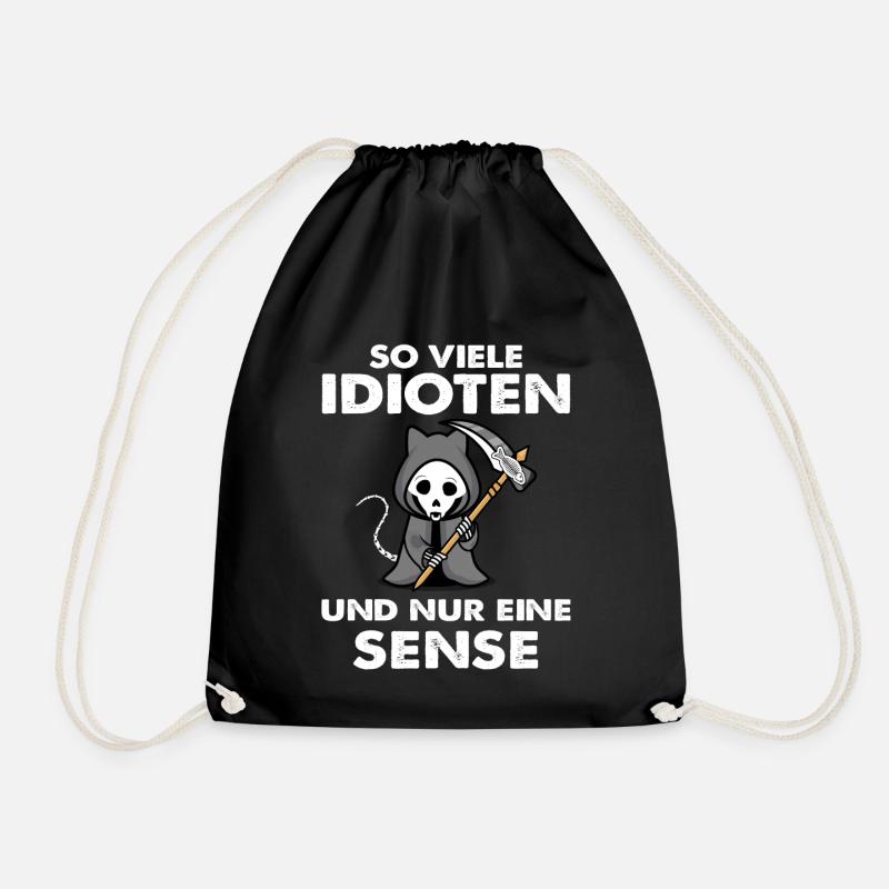 Katze So viele Idioten und nur eine Sense - Turnbeutel - Schwarz