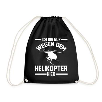 Hubschrauber Helikopter - Turnbeutel - Schwarz - Vorne