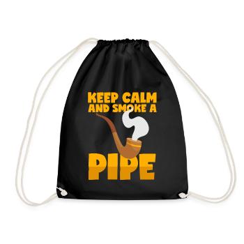 Smoking pipe saying - Drawstring Bag - black - Front