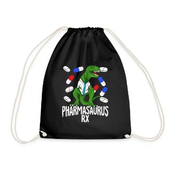 Apotheke T-Rex Pharmazie Apotheker Geschenk - Turnbeutel - Schwarz - Vorne