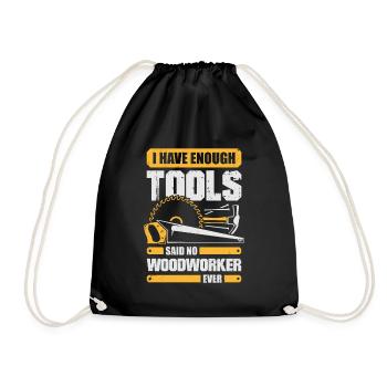 Woodwork Tool Carpenter Gift - Drawstring Bag - black - Front