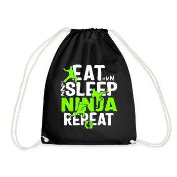 Chemise Ninja, Mangez Dormir Ninja Répéter, Chemises Ninja - Sac de sport léger - noir - Devant