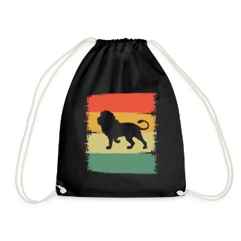 Lion - Drawstring Bag - black - Front