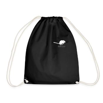 Degu Logo Emblem Octodon Hystricomorpha Rodent - Drawstring Bag - black - Front