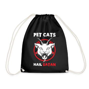 Pet Cats Hail Satan - Turnbeutel - Schwarz - Vorne