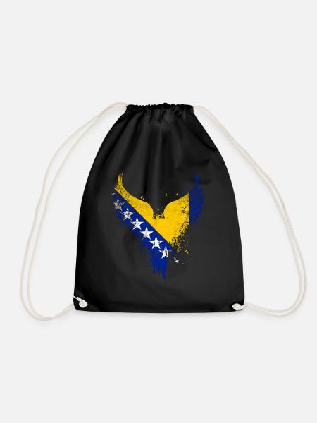 Bosnia Flag - Drawstring Bag - black