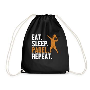 Eat Sleep Padel Repeat Platform Tennis Paddleball - Drawstring Bag - black - Front
