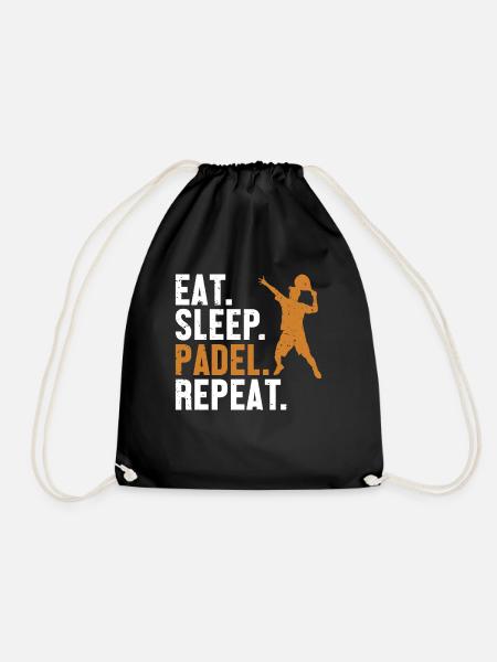 Eat Sleep Padel Repeat Paddleball Paddle Tennis - Turnbeutel - Schwarz